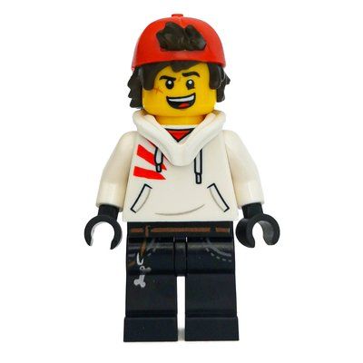 Figurine Jack Davids, White Hoodie with Downed Hood and Red Backwards Cap, Scared / Open Mouth du set 70432