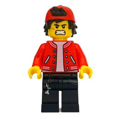 Minifigura Jack Davids, Red Jacket with Backwards Red Cap del set 70431