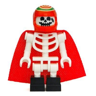 Minifigur Douglas Elton / El Fuego, Skeleton with Red Helmet and Cape, Black Feet aus Set 70429
