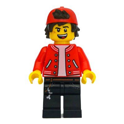 Minifigur Jack Davids, Red Jacket with Backwards Red Cap, Scared / Open Mouth aus Set 70428
