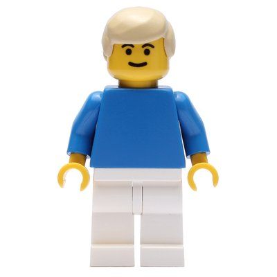 Minifigurka Soccer Player Blue Torso, White Legs, Tan Hair z zestawu 3406