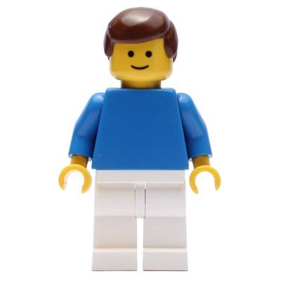 Minifigurka Soccer Player, Plain Blue Torso and White Legs, Brown Hair (3626b Head) z zestawu 3406