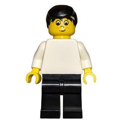 Figurine Soccer Player White Torso, Black Legs, Black Hair, Freckles du set 3404