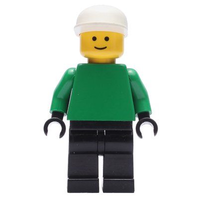Figurine Soccer Player Goalie Green Torso, Black Legs, White Cap du set 3405