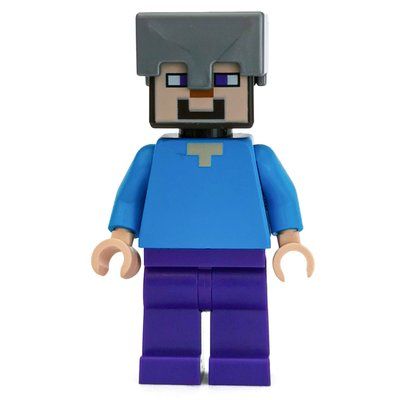 Figurine Steve in Flat Silver Helmet du set 21121