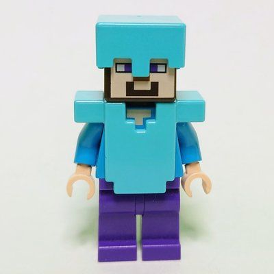 Figurine Steve in Medium Azure Helmet and Armor, Purple Legs du set 21122