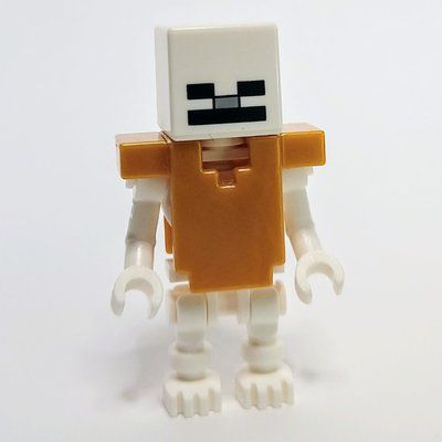 Figurine Skeleton, Square Skull, Pearl Gold Armor du set 21137