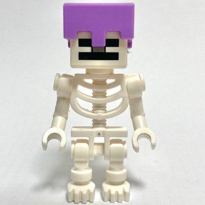 Minifigure Skeleton, Square Skull, Medium Lavender Helmet (60115 Torso), Spider Jockey del set 21171