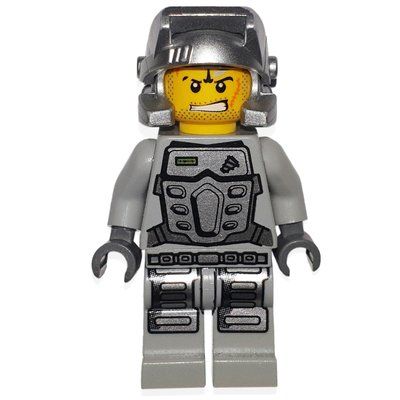 Minifigura Rex, Light Bluish Gray del set 8188