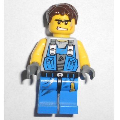 Minifigure Power Miner, Orange Scar, Hair from set 8962