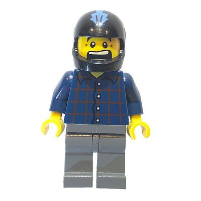 Minifigure Hot Rod Driver, Plaid Shirt from set 10200