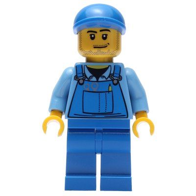 Minifigure Hot Rod Mechanic, Blue Overalls from set 10200