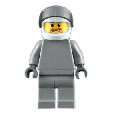 Minifigure Star Justice Astronaut, Beard, Plain Light Bluish Gray del set 10191