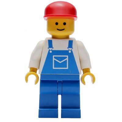 Minifiguur Man, Blue Overalls, Red Cap (3626b Head) uit set 9247