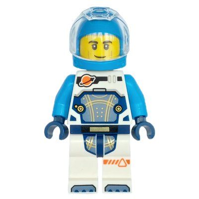 Minifigur Astronaut, White and Dark Azure Spacesuit, Dark Azure Helmet aus Set 60429