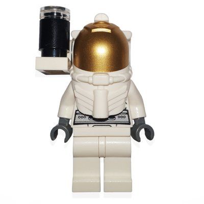 Figurine Astronaut, White, Diver Helmet, Gold Visor, Side Light du set 60077