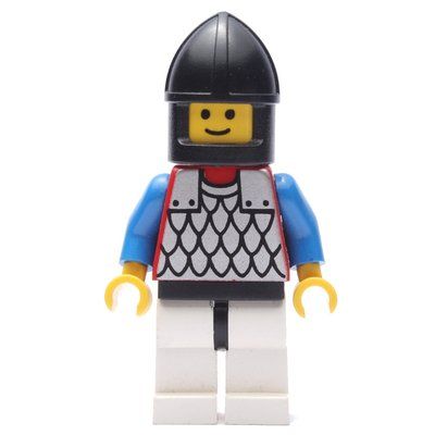 Minifiguur Knight (Scale Mail on Red) - Black Arms, White Legs uit set 6044