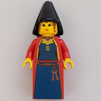 Minifiguur Maiden (Knights Kingdom I) - Black Cone Hat uit set 6098