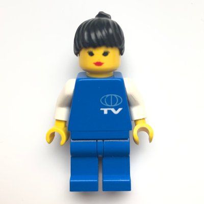 Figurine TV Worker - White Torso, Blue Legs, Female du set 3311