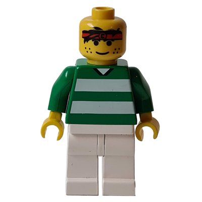 Figurine Soccer Player Green Torso, White Legs, Sweat Band #3 du set 3409