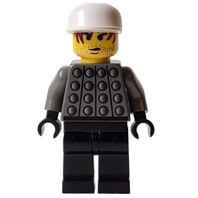 Figurine Soccer Player Goalie Dark Grey Torso, Black Legs, White Cap du set 3409