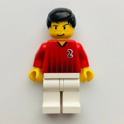 Minifigure Soccer Player Red Torso, White Legs #2 del set 3420