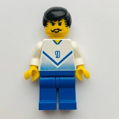 Minifigure Soccer Player White Torso, Blue Legs #9 del set 3420