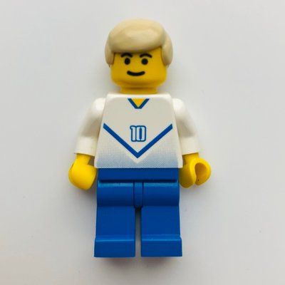 Minifigure Soccer Player White Torso, Blue Legs #10 del set 3420