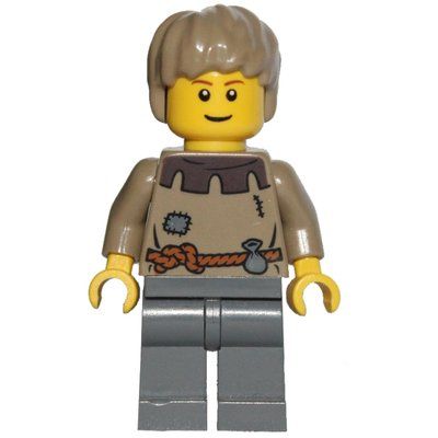 Figurine Peasant (Fantasy Era) - Dark Tan Hair du set 10193