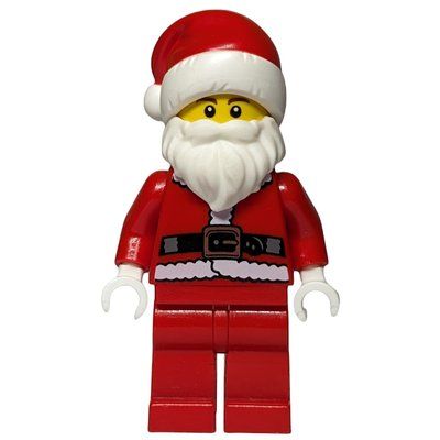 Minifigur Santa, Coat and Belt, Plain Red Legs, Santa Hat, Brown Eyebrows aus Set 60063
