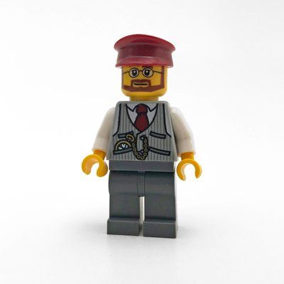 Figurine Christmas Train Driver with Dark Red Hat du set 40262