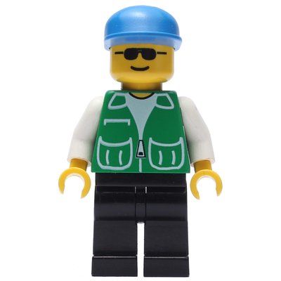Figurine Man, Green Jacket, Black Legs, Blue Cap du set 3310