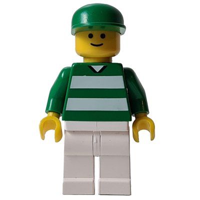Minifigur Soccer Fan, Green Torso, White Legs, Green Cap aus Set 3403