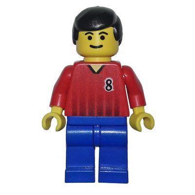Figurine Soccer Player Red Torso, Blue Legs, #8 du set 3425
