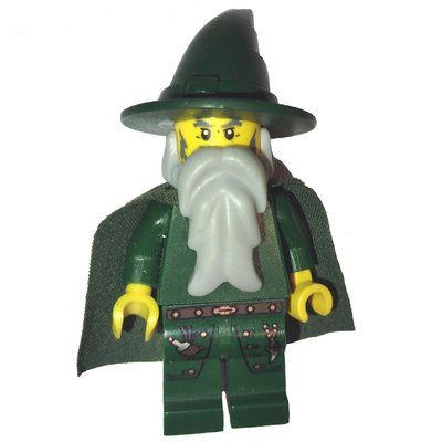 Minifigure Wizard (Kingdoms) - Dark Green, Cape from set 853373
