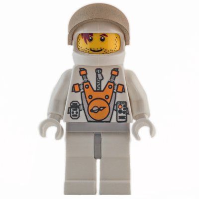 Minifigure Mars Astronaut, Stubble, Printed Hair over Eyes del set 7691