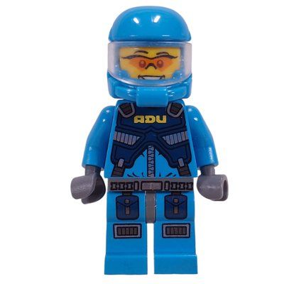 Minifigure ADU Soldier, Orange Sunglasses, Dark Bluish Gray Hips del set 7050