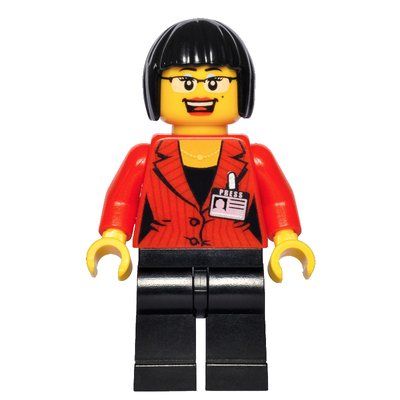 Figurine Reporter, Red Jacket with Name Badge, Glasses du set 7065