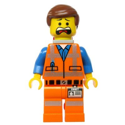 Figurine Emmet, Piece of Resistance, Eyebrows, Happy / Scream, Red Plate du set 70815