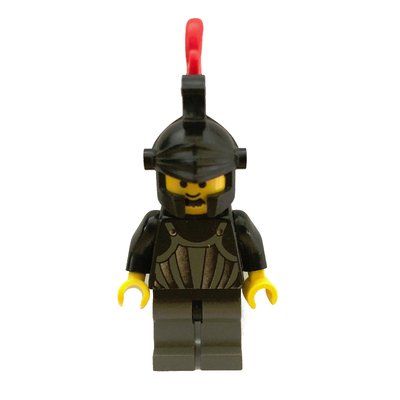 Minifigure Knight (Fright Knights) - Black Helmet, Red Triple-Plume del set 6097