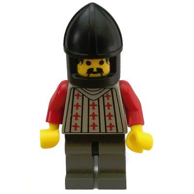 Minifigure Knight (Fright Knights) - Dark Gray Legs, Black Chin-Guard del set 6097