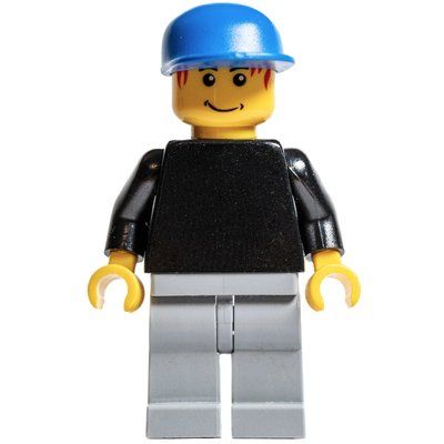 Figurine Soccer Player Goalie Black Torso, Light Bluish Gray Legs, Blue Cap du set 3569