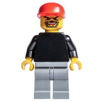 Figurine Soccer Player Goalie Black Torso, Light Bluish Gray Legs, Red Cap du set 3569