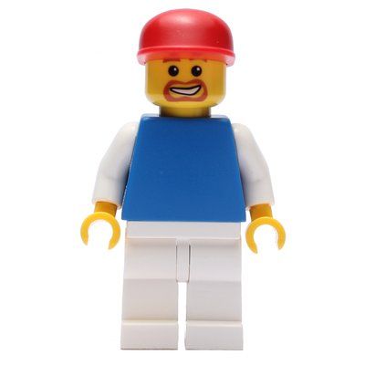 Figurine Man - Blue Torso, White Arms, White Legs, Red Cap du set 3569