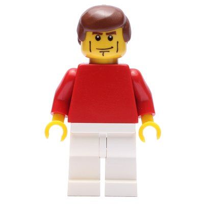 Figurine Soccer Player Red Plain Torso, White Legs 5 du set 3569
