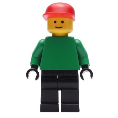 Figurine Soccer Player Goalie Green Torso, Black Legs, Red Cap du set 3407