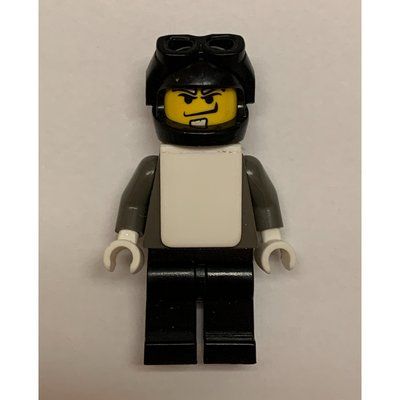 Figurine Snowboarder, Dark Gray, Black Helmet, White Vest du set 3585