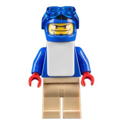Minifigure Snowboarder, Blue, Blue Helmet del set 3538