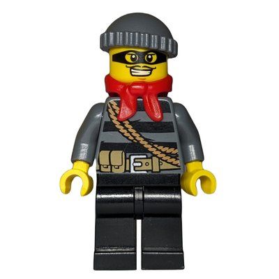 Figurine Robber, Striped Sweater with Rope and Belt, Black Eyemask, Red Scarf du set 60024