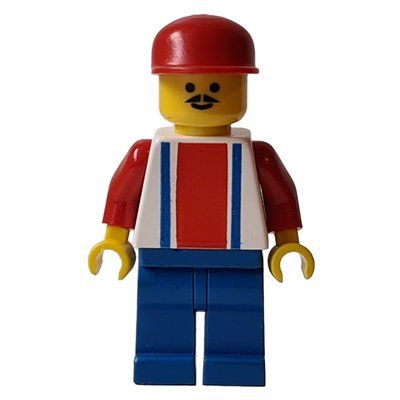 Figurine Soccer Player White Torso with Blue/Red Stripes, Blue Legs #9 du set 3408